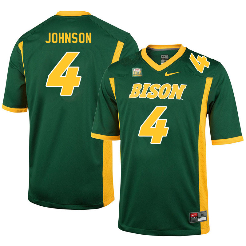 Men #4 Kobe Johnson North Dakota State Bison College Football Jerseys Sale-Green - Click Image to Close